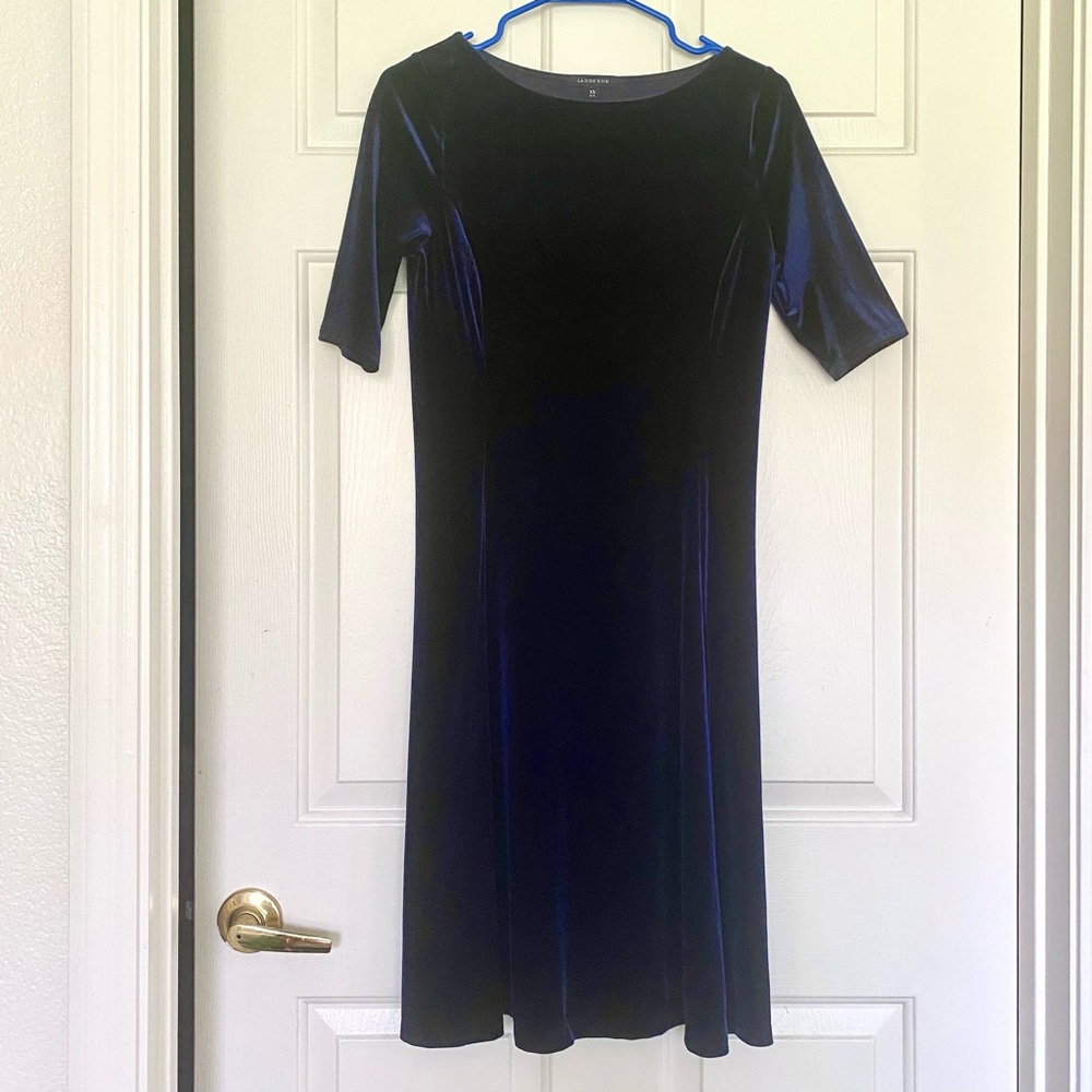 Blue velvet dress